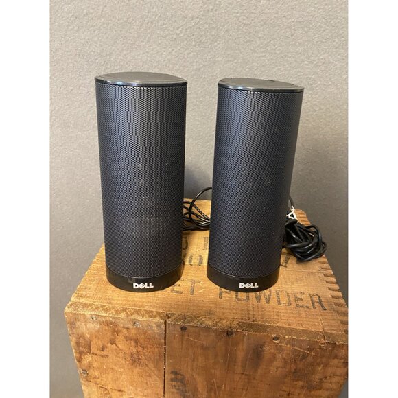 7" AX210 Set of Dell Black Computer Speakers Wired GUC Works - Picture 2 of 6